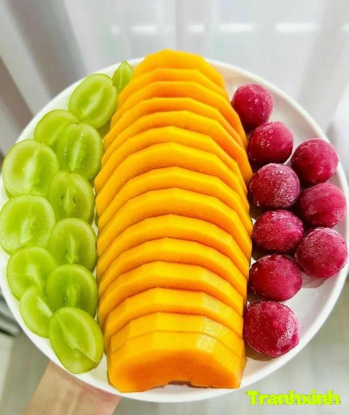 trang trí dĩa trái cây đơn giản