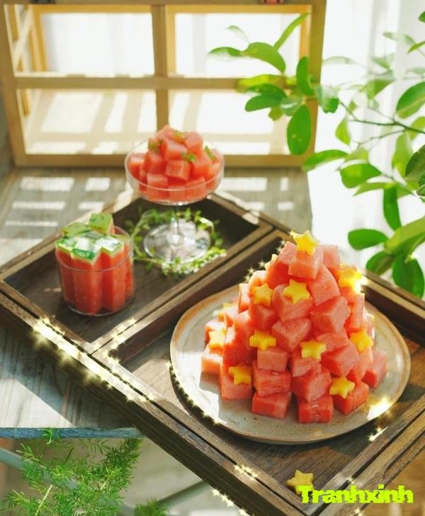 trang trí đĩa trái cây dưa hấu