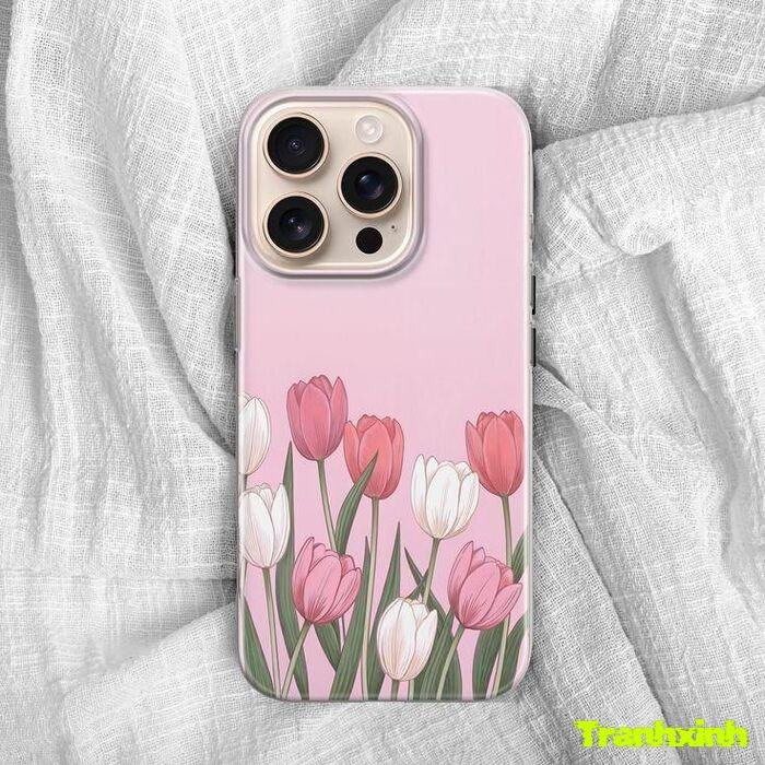 trang trí điện thoại tone hồng