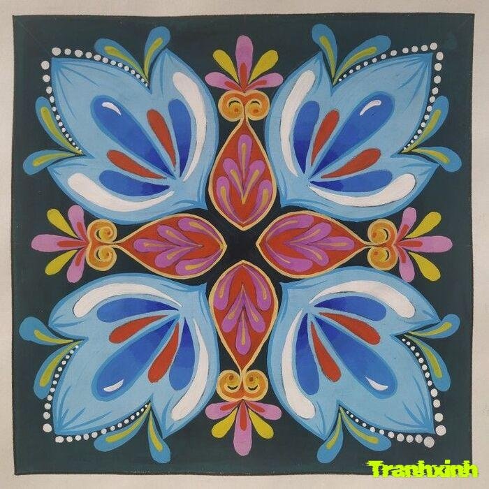 trang trí đường diềm họa tiết dân gian