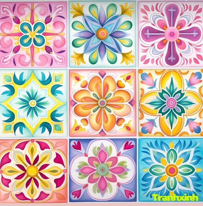 trang trí đường diềm hoa văn mềm