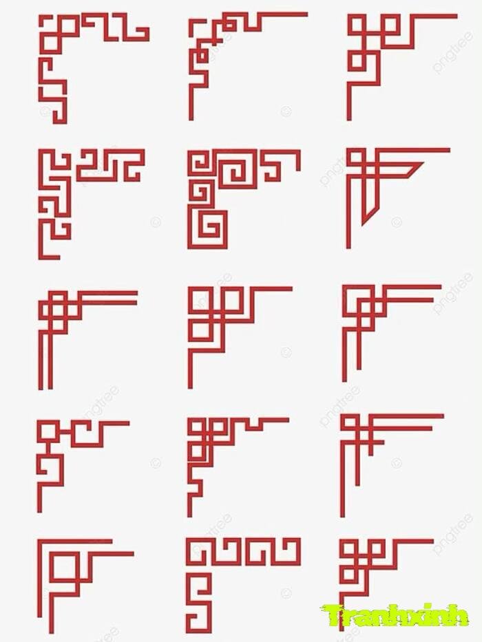 trang trí đường viền hoa văn