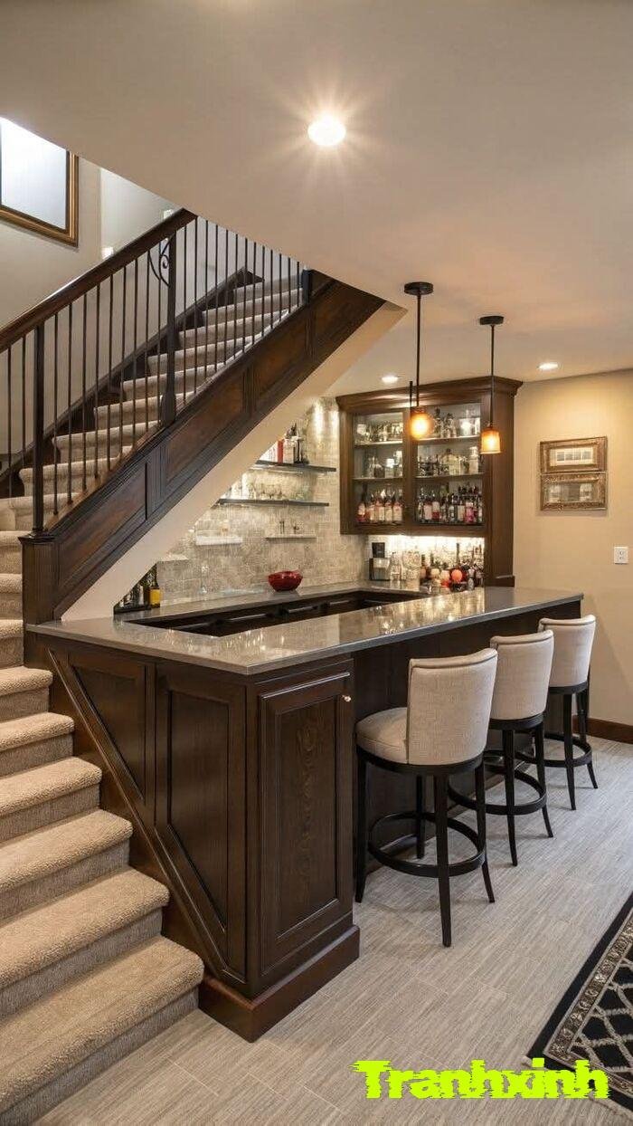 trang trí gầm cầu thang đơn giản