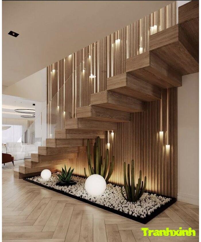 trang trí gầm cầu thang làm kệ sách