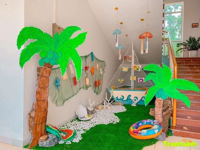 trang trí gầm cầu thang làm tiểu cảnh