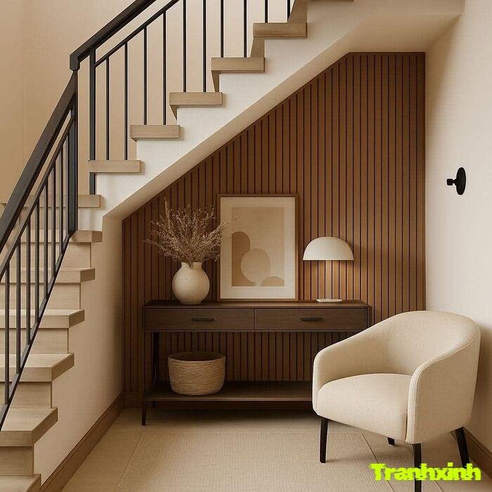 trang trí gầm cầu thang làm tủ giày