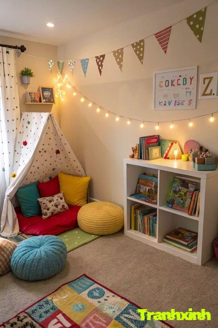 trang trí giá sách lớp học chủ đề học tập