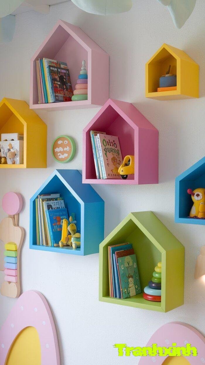 trang trí giá sách lớp học dễ thương