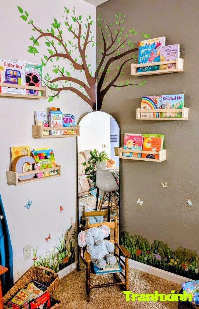 trang trí giá sách lớp học đẹp