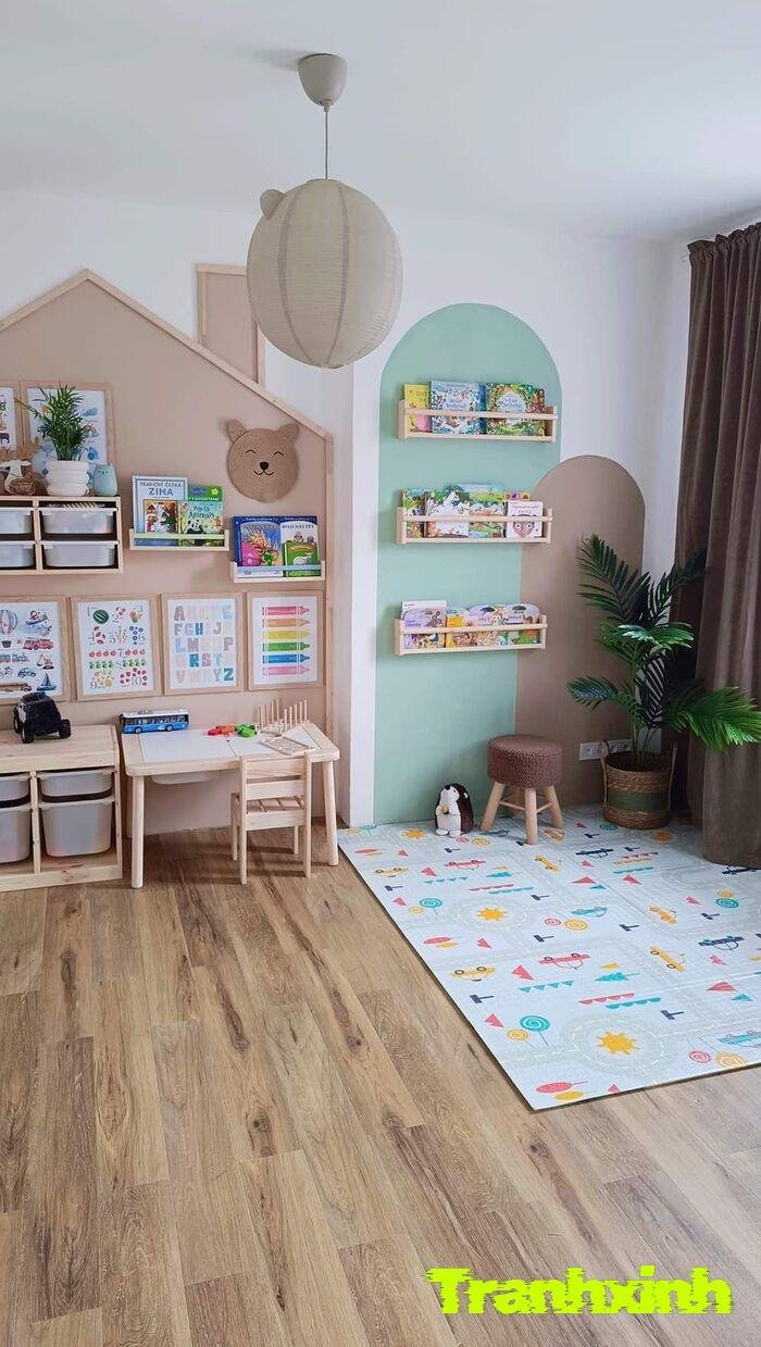 trang trí giá sách lớp học gọn gàng