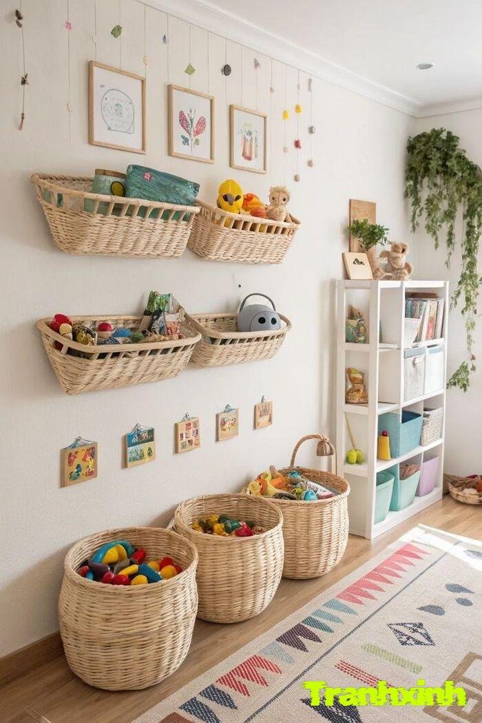 trang trí giá sách lớp học mầm non