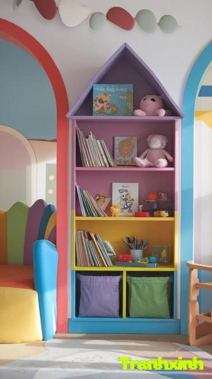 trang trí giá sách lớp học văn học