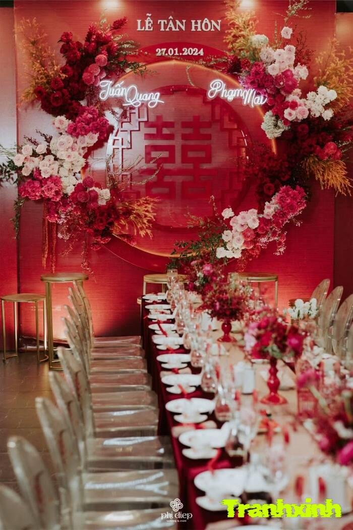 trang trí gia tiên hoa lụa