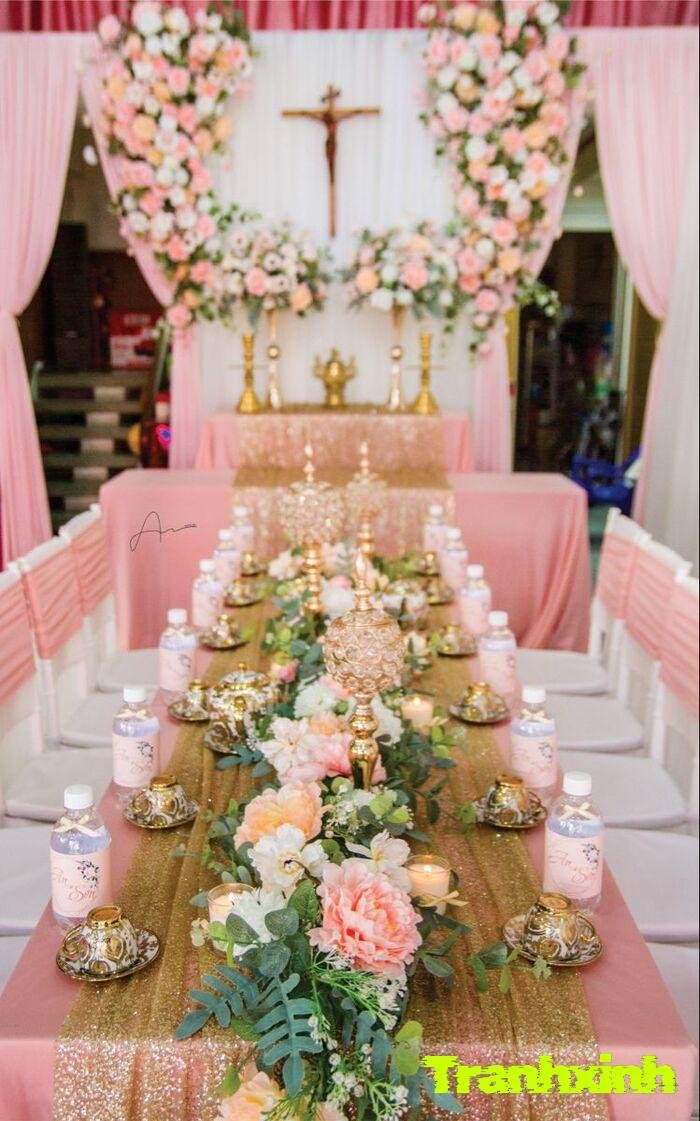 trang trí gia tiên lễ cưới hỏi