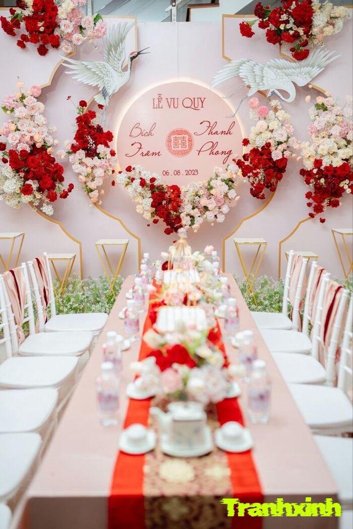 trang trí gia tiên nhà gái