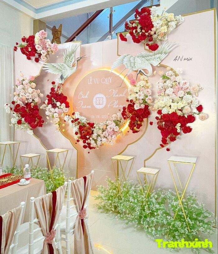 trang trí gia tiên nhà trai