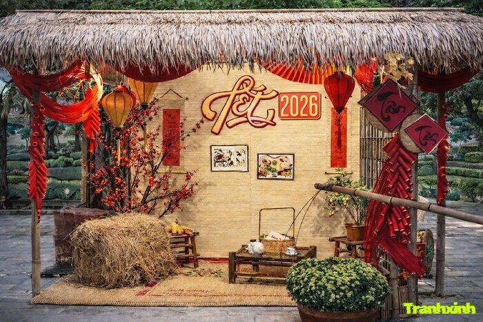 trang trí gian hàng đồ ăn