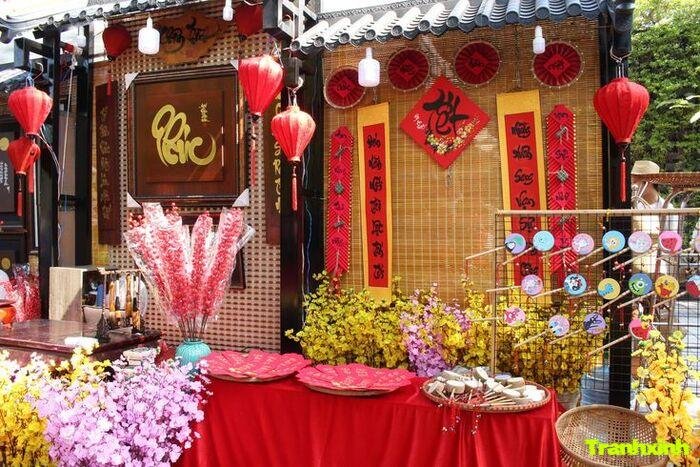 trang trí gian hàng ngoài trời