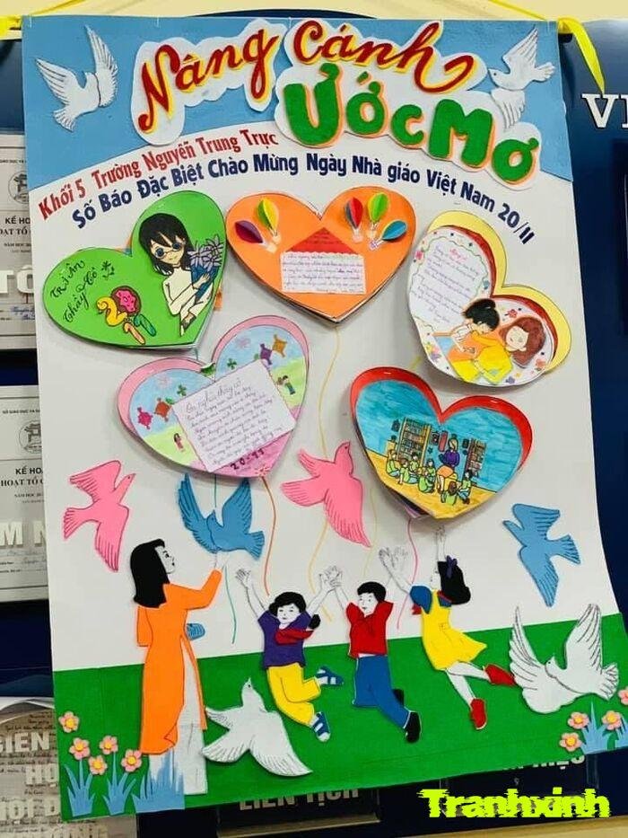 trang trí giấy tiểu học