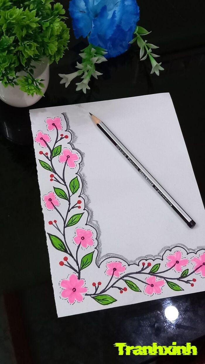 trang trí giấy vẽ tay