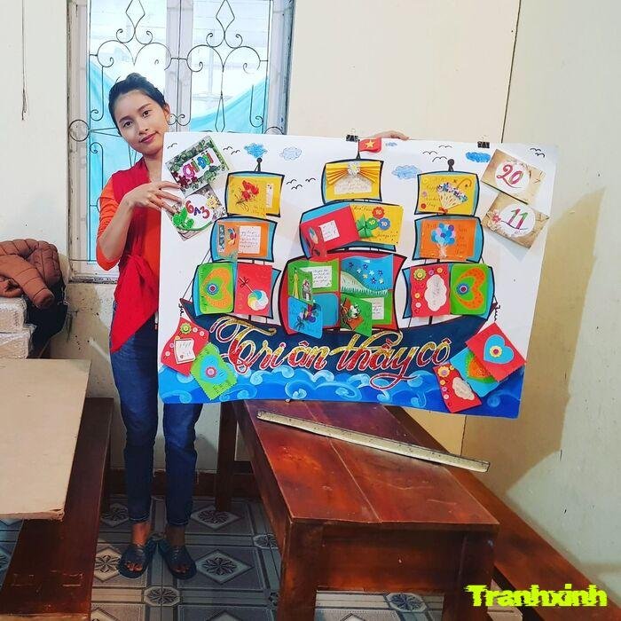 trang trí giấy xé dán