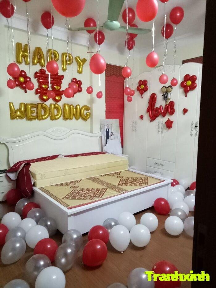 trang trí giường cưới màu truyền thống