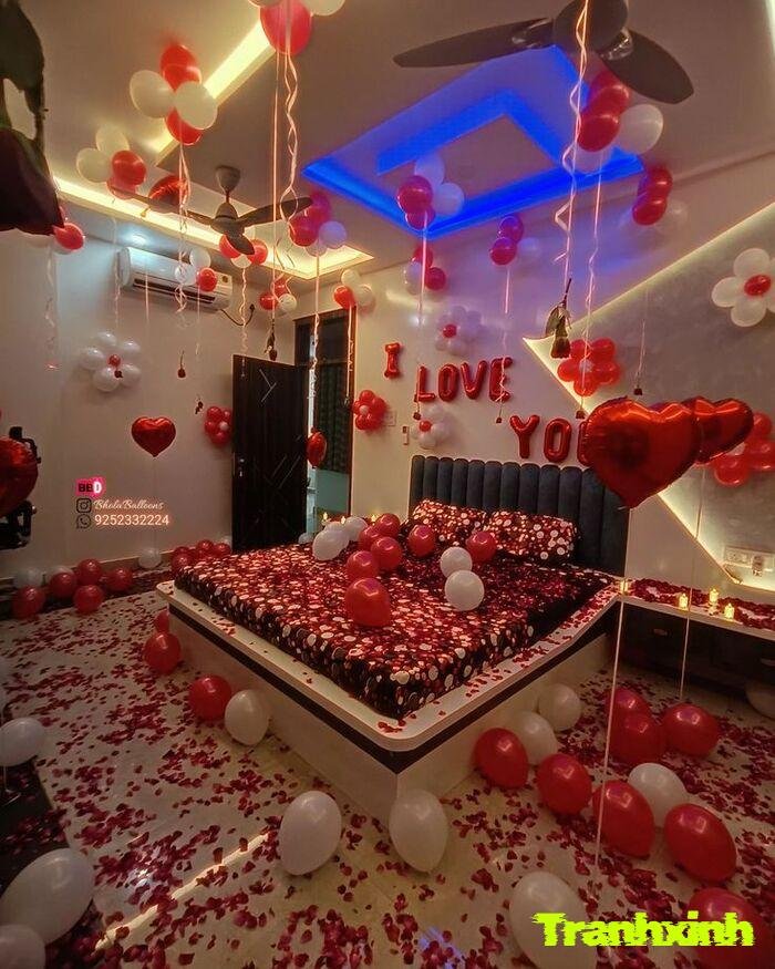 trang trí giường cưới tinh tế