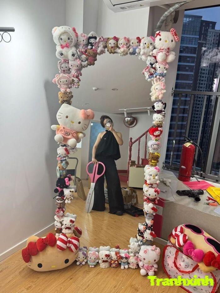 trang trí gương dây đèn