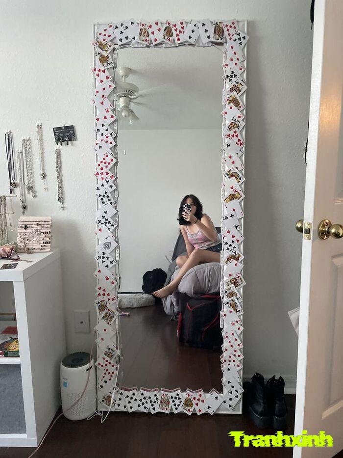 trang trí gương hình tròn