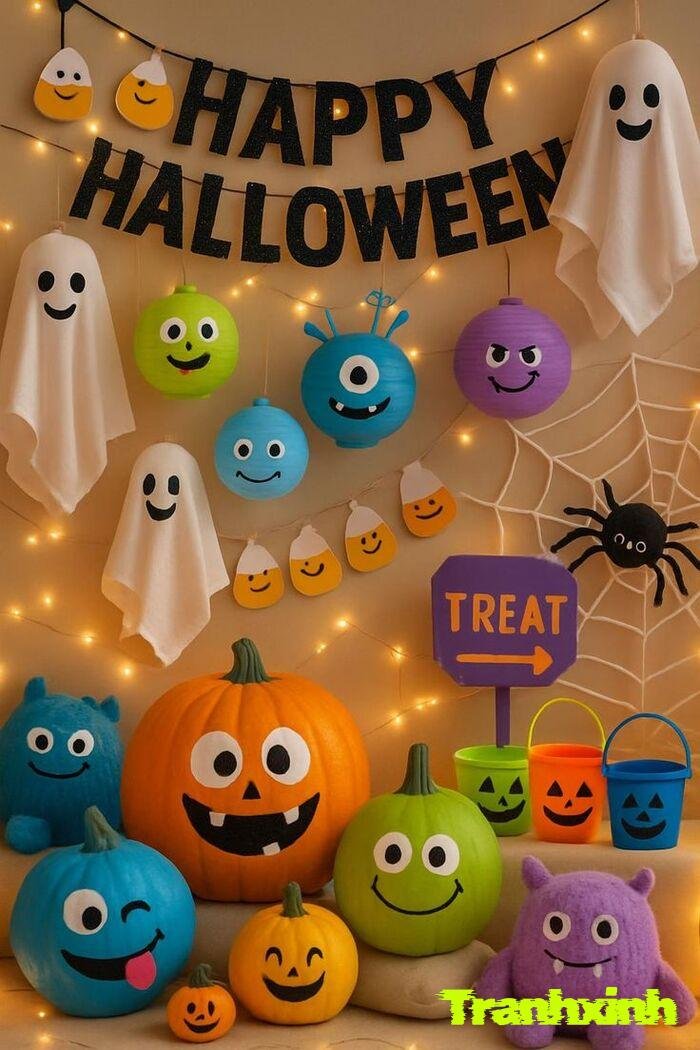 trang trí halloween bằng giấy