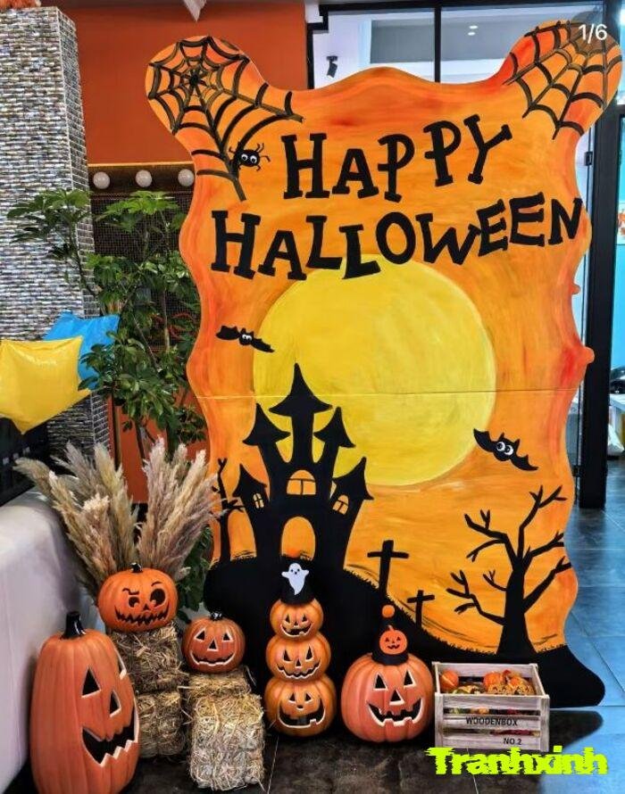 trang trí halloween bảng lớp
