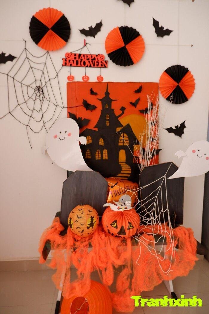 trang trí halloween bí ngô