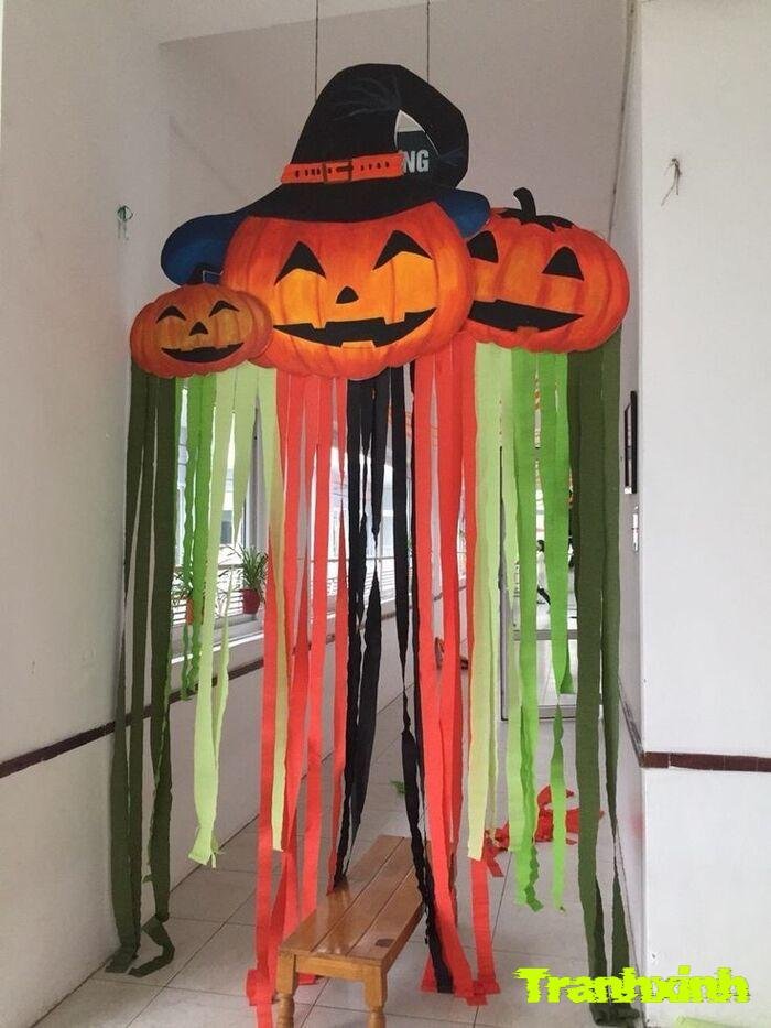 trang trí halloween màu cam đen