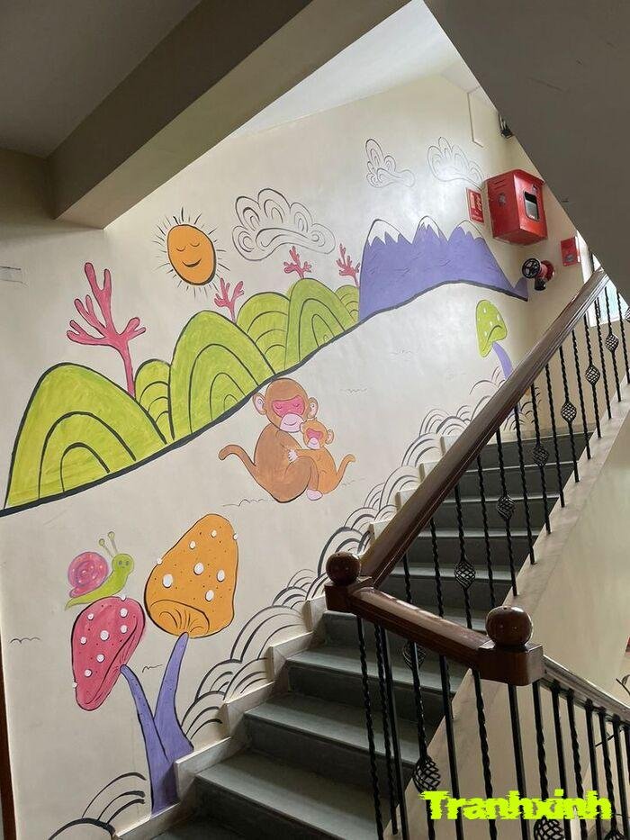trang trí hành lang mầm non chủ đề thiên nhiên