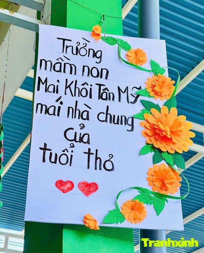 trang trí hành lang mầm non đẹp
