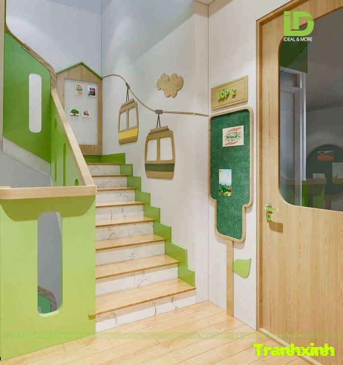 trang trí hành lang mầm non sáng tạo mỹ thuật
