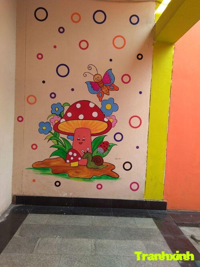 trang trí hành lang mầm non sinh động
