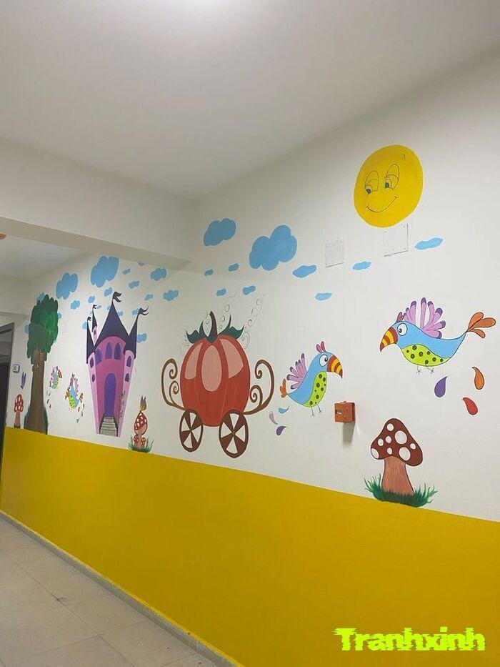 trang trí hành lang mầm non theo chủ đề