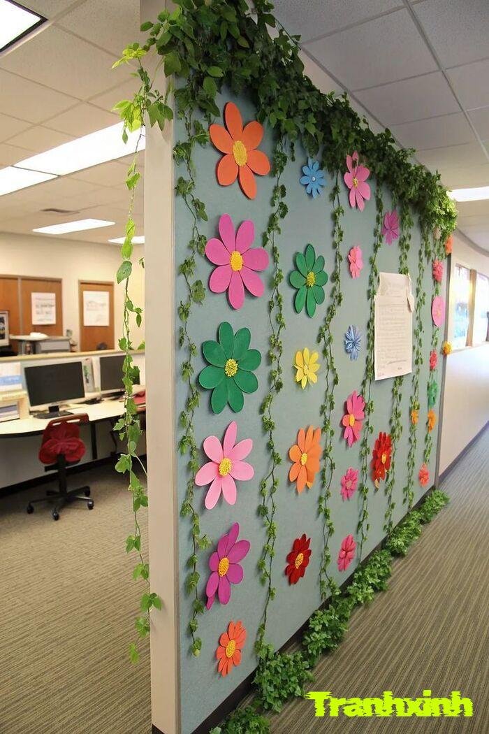 trang trí hành lang mầm non thủ công