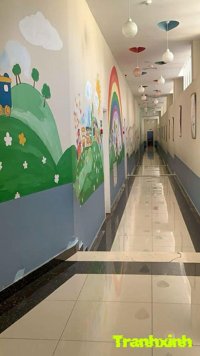 trang trí hành lang mầm non