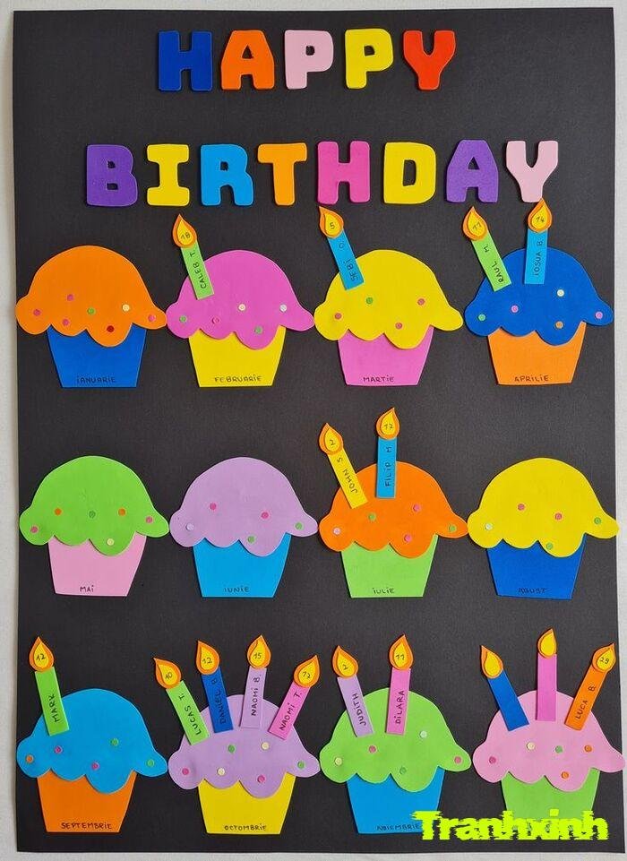 trang trí happy birthday màu đẹp