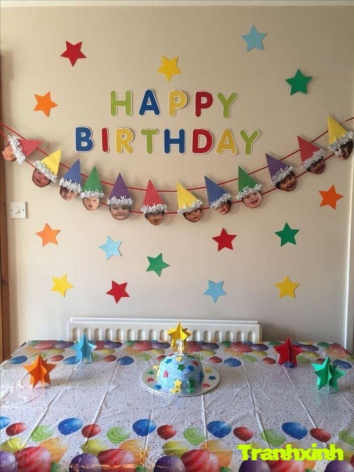 trang trí happy birthday nhiều màu sắc