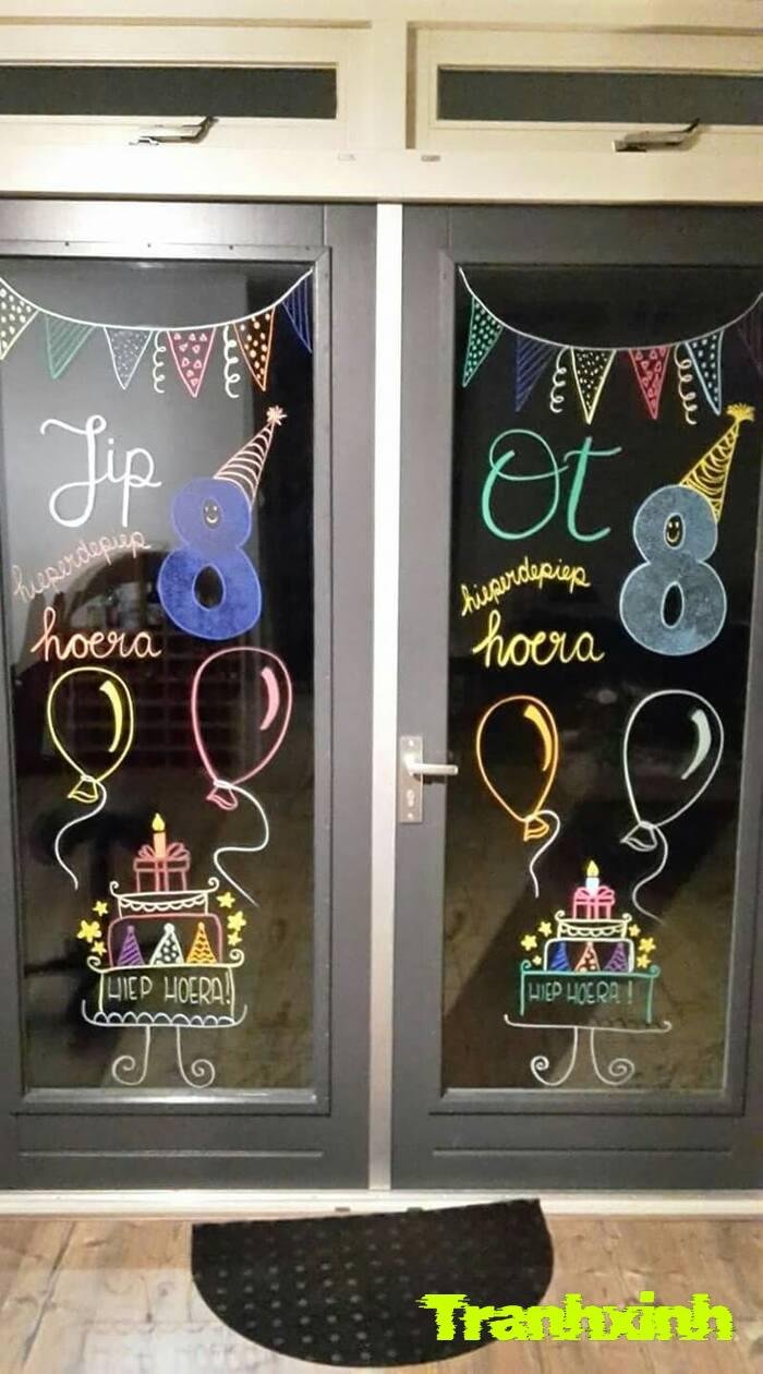 trang trí happy birthday phong cách hiện đại