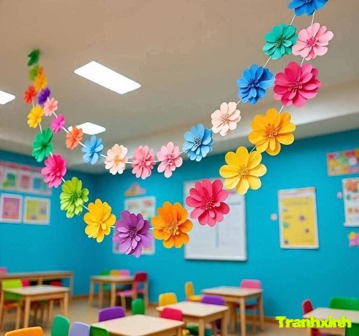 trang trí hoa dễ làm trong lớp học