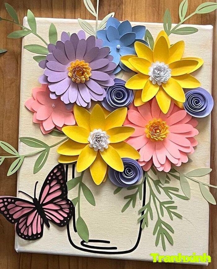 trang trí hoa giấy
