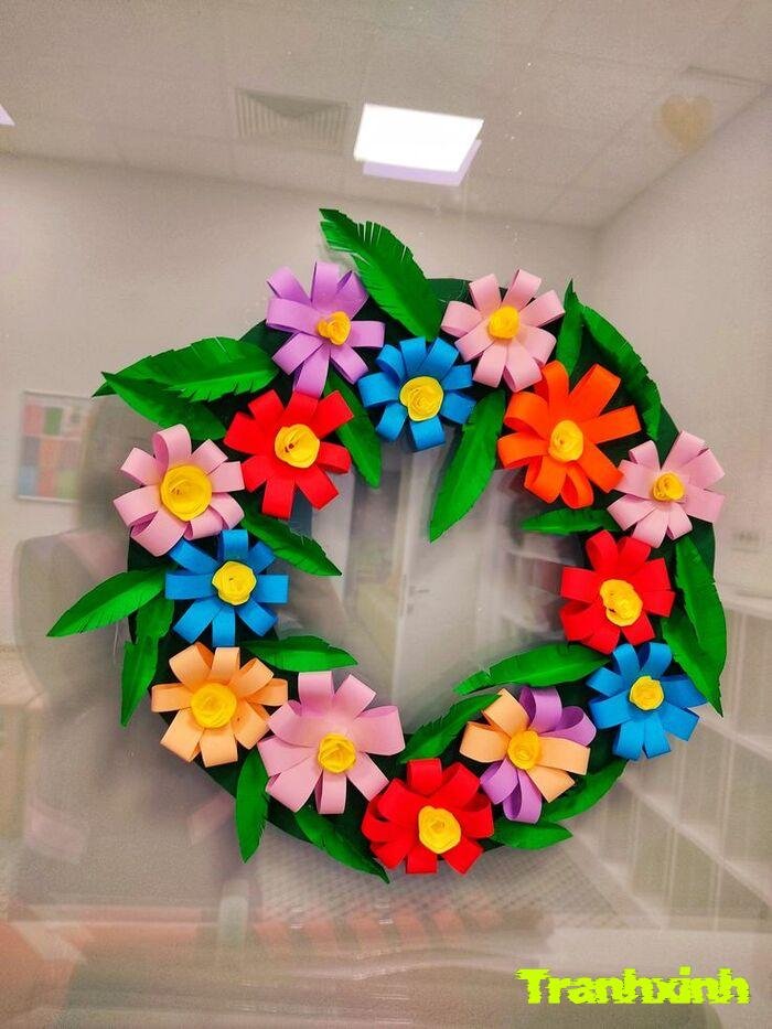 trang trí hoa góc lớp