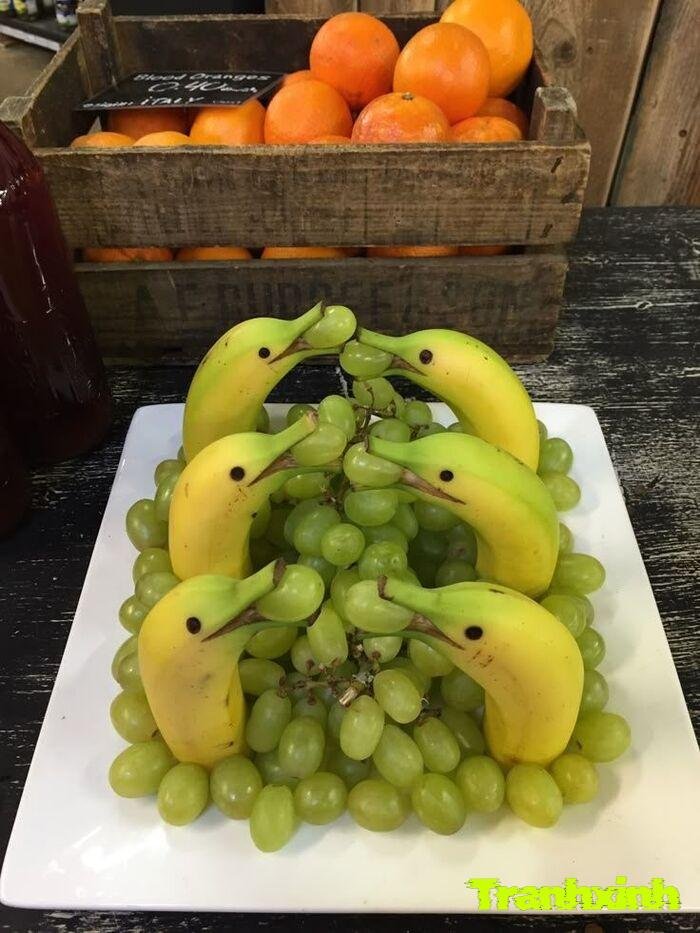 trang trí hoa quả bố cục cân đối