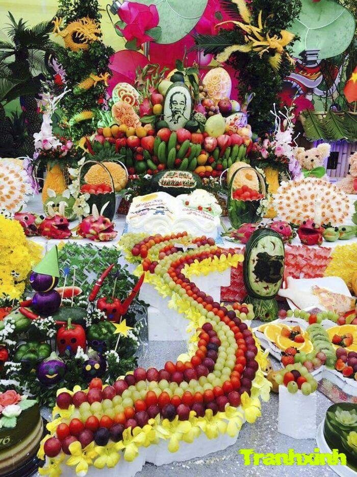 trang trí hoa quả nghệ thuật sáng tạo