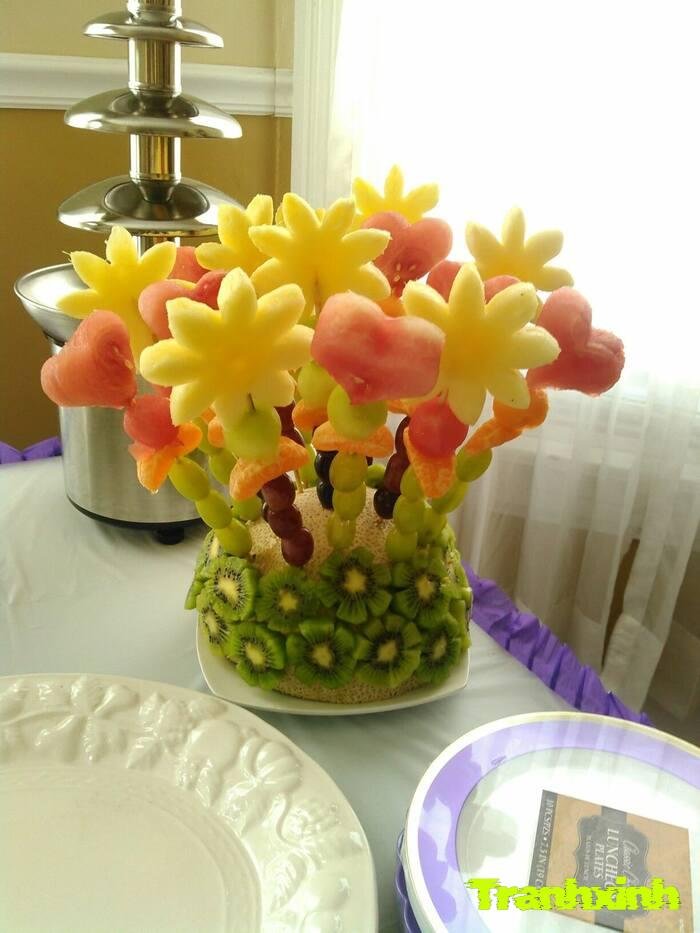 trang trí hoa quả phong cách tự nhiên
