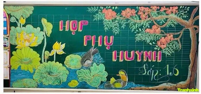 trang trí họp phụ huynh phong cách học đường